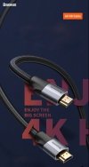 Kabel HDMI 2.0 Baseus Enjoyment Series, 4K, 3D, 1m (szary)