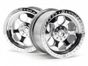 6 SPOKE WHEEL SHINY CHROME (83X56MM/2PCS)