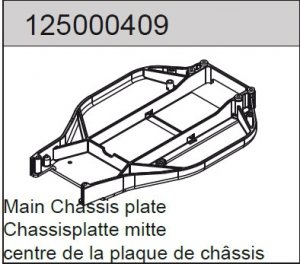 Center chassis plate long 2WD 