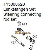 Steering cennecting rod set - Ansmann Virus