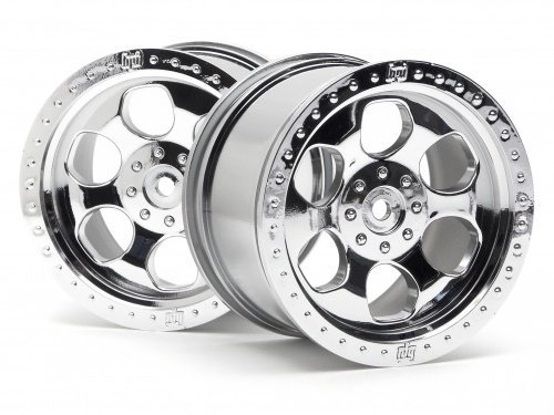 6 SPOKE WHEEL SHINY CHROME (83X56MM/2PCS)