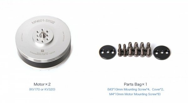 Zestaw dwóch silników bezszczotkowych T-MOTOR MN601-S 170kV