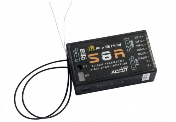FrSky Odbiornik S8R 8/16CH Telemetria, Stabilizacja, RSSI, PWM, Smart port