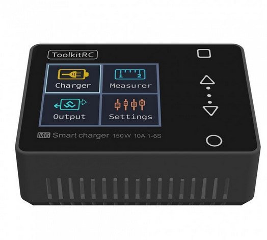 Zaawansowana Ładowarka procesorowa Toolkitrc m6 10A 150W 1-6S najmniejsza na rynku.  Dodatkowe funkcje multitester Baterii, PWM, PPM , SBUS praca jako zasilacz i ładowarka USB 