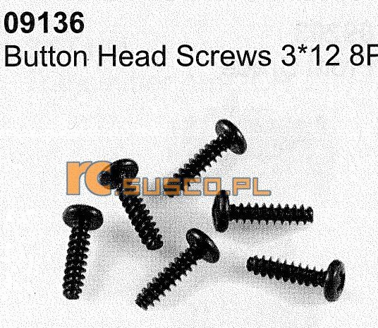 Button head screws 3*10 12P