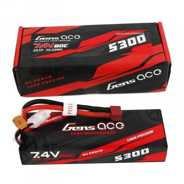 Akumulator Gens Ace 5300mAh 7,4V 60C 2S1P T-Dean Bashing HardCase