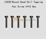 Round Head Self Tapping Hex Screw 6pcs2*10
