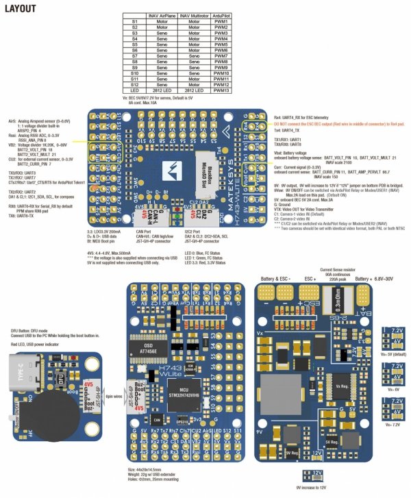 MATEK H743-WLITE Flight Controller 