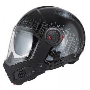 Kask Motocyklowy Nzi Minimod Duo Meta Black Silver
