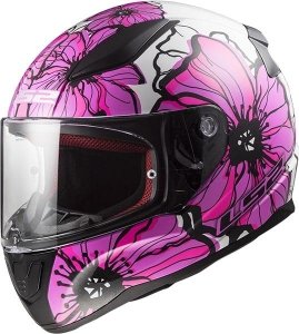 KASK LS2 FF353 RAPID POPPIES WHITE PINK