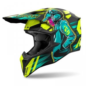 AIROH KASK OFF-ROAD WRAAAP CYBER YELLOW MATT