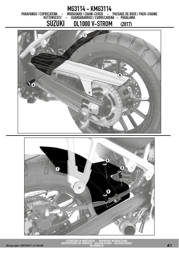 GIVI MG3114 BŁOTNIK TYLNY SUZUKI DL 1000 V-STROM