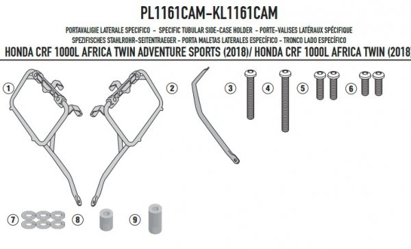 KAPPA KL1161CAM STELAŻ KUFRÓW HONDA CRF 1000L Afri
