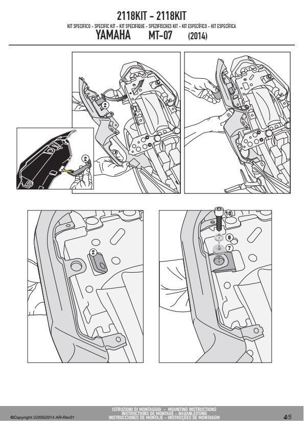 GIVI 2118KIT KIT MONTAŻOWY DO TE2118 BEZ STELAŻA