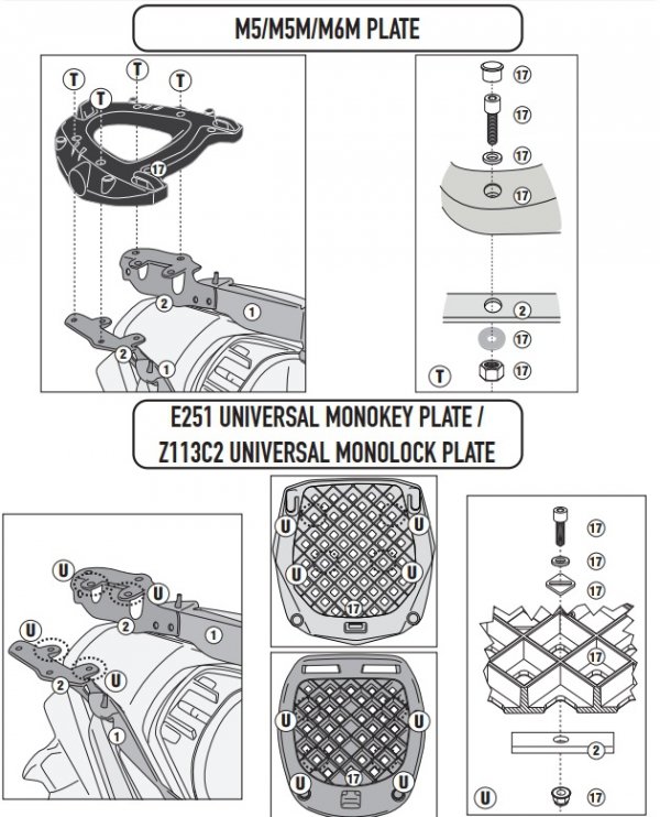 GIVI STELAŻ KUFRA CENTRALNEGO HONDA FORZA 125 /300