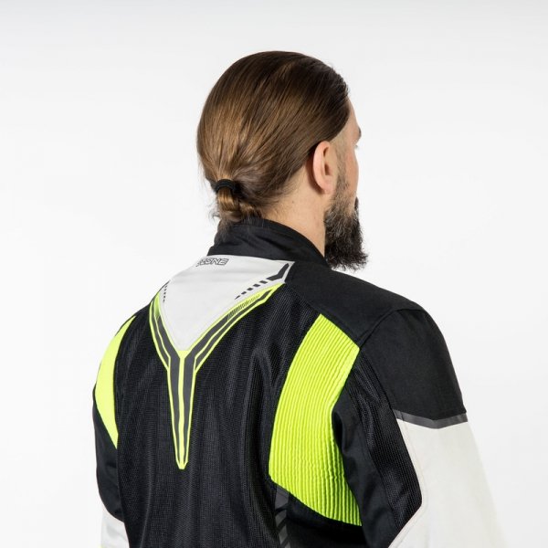 OZONE KURTKA TEKSTYLNA FLOW BLACK/GREY/FLUO YELLOW