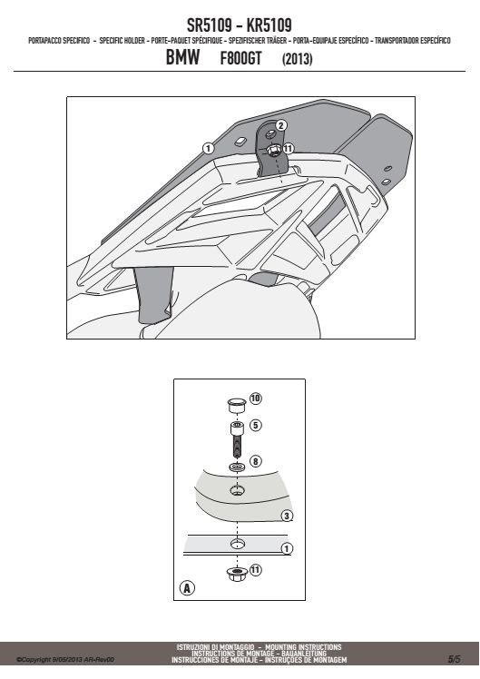 GIVI SR5109 Mocowanie centralne BMW F 800 GT (13-14)