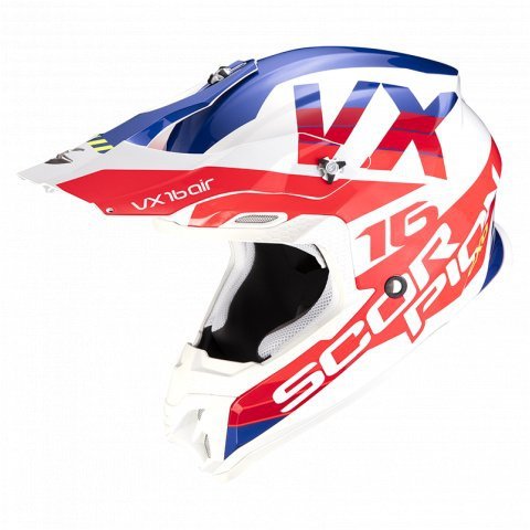 SCORPION KASK OFF-ROAD VX-16 AIR X-TURN WHITE-RED