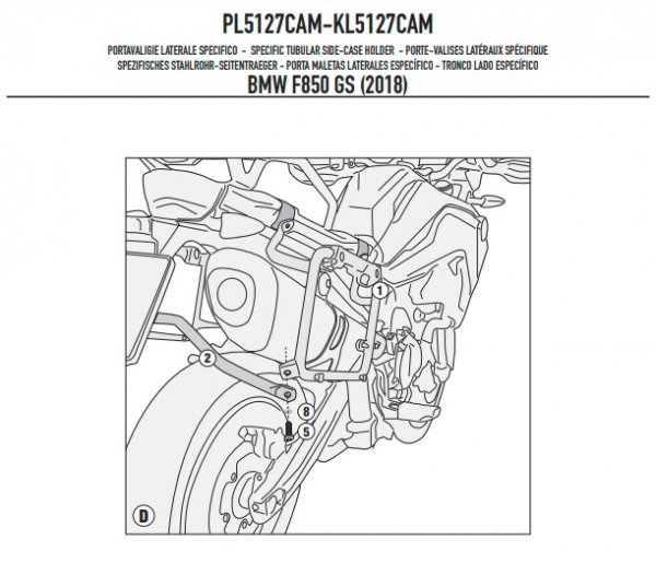 KAPPA KL5127CAM STELAŻ KUFRÓW BMW F 750 GS (18-19)