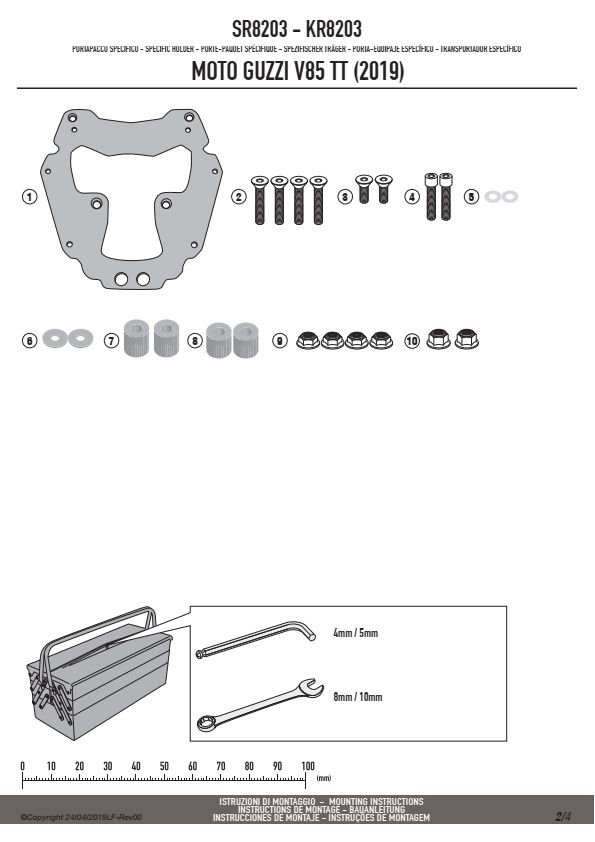 KAPPA KR8203 STELAŻ KUFRA CENTRALNEGO MOTO GUZZI V85 TT