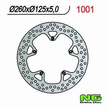 NG1001 TARCZA HAMULCOWA PIAGGIO 125/250/400/500 (260x125x5)