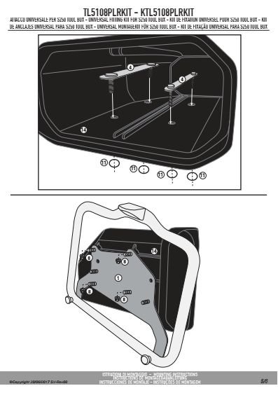 GIVI TL5108PLRKIT KIT MONTAŻOWY S250 DO PLR5108 BMW R
