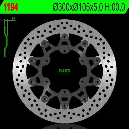 NG1194 TARCZA HAMULCOWA BMW F 650/700/800 GS 93-13 (300x105x5)