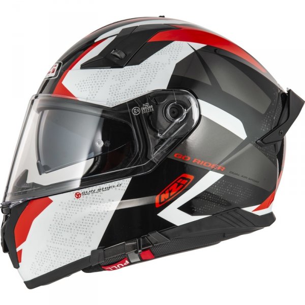 Kask Motocyklowy NZI Go Rider Stream Duo Trident Black Grey Red