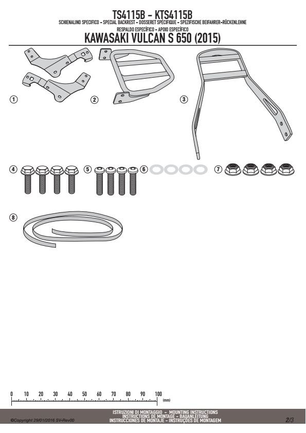 GIVI TS4115B OPARCIE PASAŻERA Z BAGAŻNIKIEM KAWASAKI Vulcan S 650