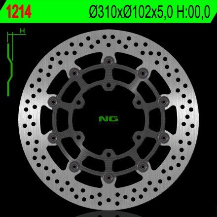 NG1214 TARCZA HAMULCOWA SUZUKI GSXR 600/750 '08-'15, GSXR 1000 '09-'15 (310X102X5) (6X8,5MM)