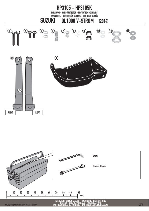 GIVI HP3105 DODATKOWE HANDBARY - SUZUKI DL1000/DL650 V-STROM