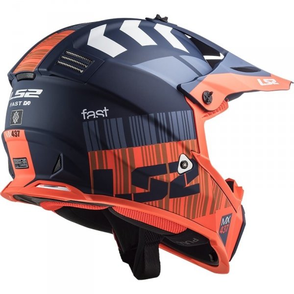 KASK LS2 MX437 FAST EVO XCODE MATT ORANGE BLUE