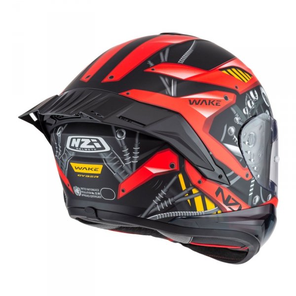Kask Motocyklowy NZI Wake Stream Booster Cyber Black Red Matt