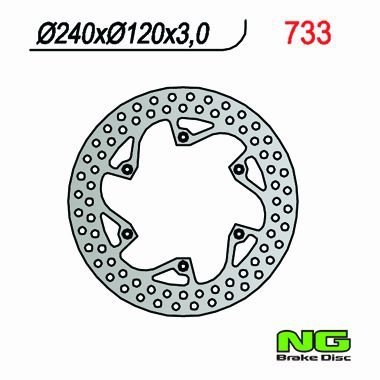 NG733 TARCZA HAMULCOWA HUSQVARNA CR/WR 125/250/360 (87-91), TE 350 (89-91), TC/TE 610 (91) (240X120X3)