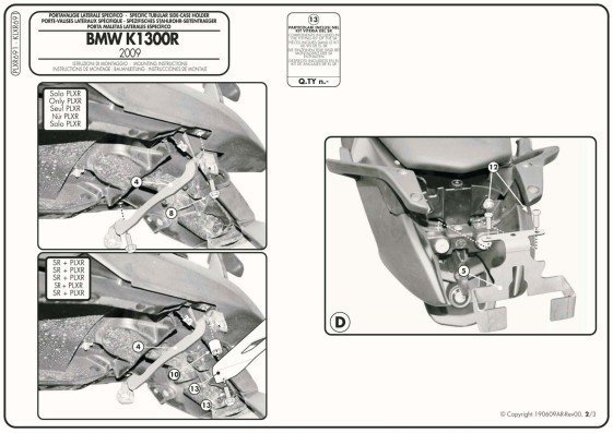 GIVI PLXR691 stelaż boczny V35 do BMW K 1200 /1300