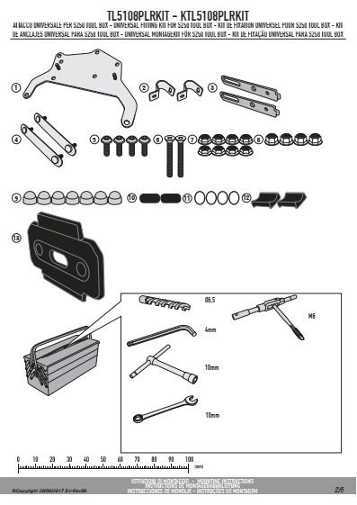 GIVI TL5108PLRKIT KIT MONTAŻOWY S250 DO PLR5108 BMW R