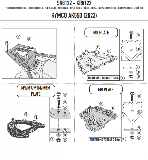 KAPPA STELAŻ KUFRA CENTRALNEGO KYMCO AK 550 PREMIU
