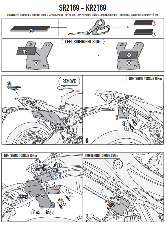 GIVI STELAŻ SAKW BOCZNYCH SERII REMOVE-X YAMAHA MT