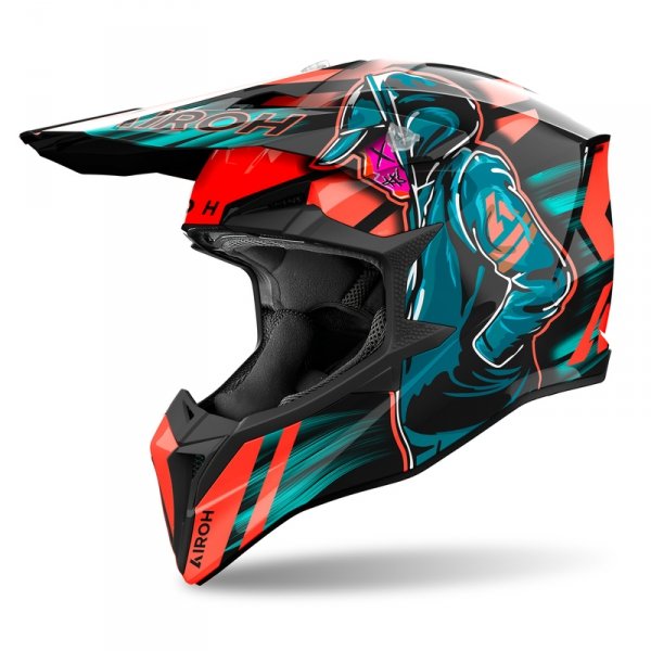 AIROH KASK OFF-ROAD WRAAAP CYBER ORANGE GLOSS