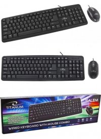 Zestaw przewodowy klawiatura + mysz Titanum SALEM USB czarny 