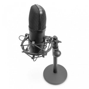 Mikrofon pojemnościowy DIGITUS metalowy statyw z gwintem 3/8 USB 1,5m czarny