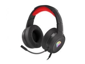 Słuchawki z mikrofonem Genesis Neon 200 RGB Gaming podświetlenie RGB czarno-czerwone