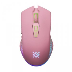 Mysz bezprzewodowa Defender PANDORA GM-502 optyczna 3200dpi różowa RGB AKUMULATOR 7 przycisków Gaming bezklikowa silent - OTW OP