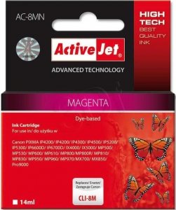 Tusz magenta do Canon (zastępuje Canon CLI-8M)(chip) ActiveJet AC-8MN