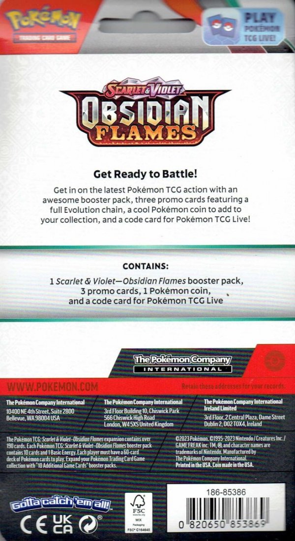 Pokémon TCG: Scarlet &amp; Violet - Obsidian Flames - Checklane Blister - Wooper