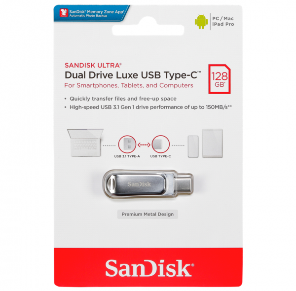 Pendrive SanDisk Ultra Dual Drive USB Type-C 128GB 150MB/s