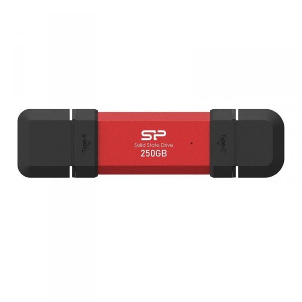 Dysk zewnętrzny SSD Silicon Power DS72 250GB USB-A USB-C (1050/850 MB/s) czerwony