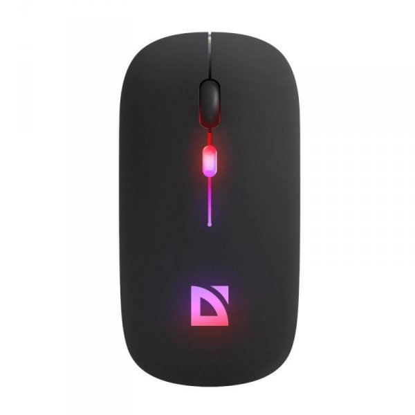 Mysz bezprzewodowa Defender TOUCH MM-997 optyczna 1600dpi 2.4 GHz + Bluetooth czarna RGB AKUMULATOR bezklikowa silent