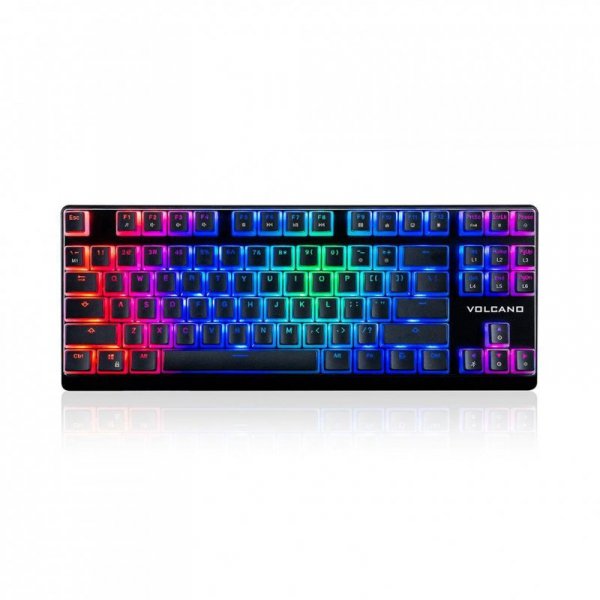 Klawiatura przewodowa Modecom Volcano LANPARTY RGB Gaming mechaniczna (Przełącznik BLUE OUTEMU) Pudding Edition