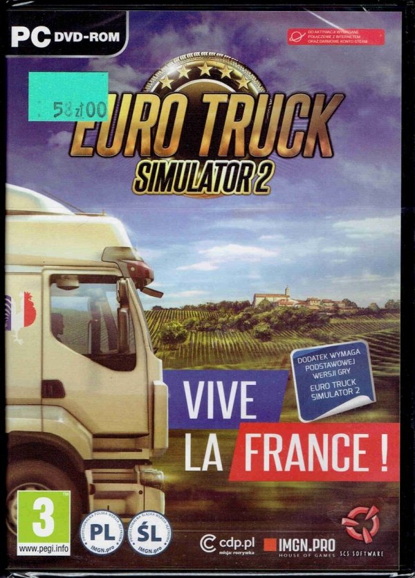 Euro Truck Simulator 2 - DODATEK Vive La France ! front pudełka